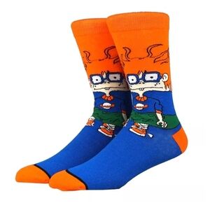 Rugrats | Chucky | Cartoon Character Socks | Gift | Orange | Blue